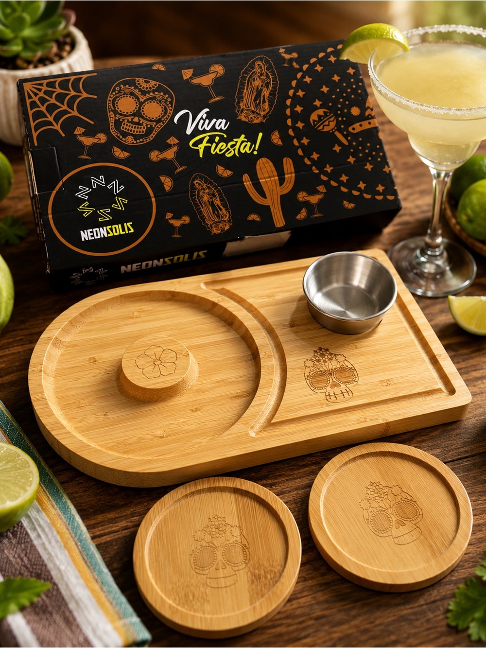 BRAND NEW NEONSOLIS “Viva Fiesta!” Margarita Set – Perfect for Halloween!
